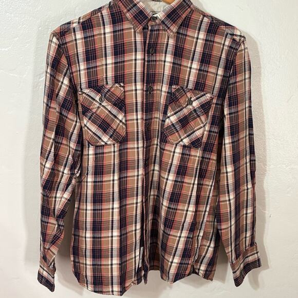 Early Lucky Brand Flannel Plaid Button Down Casual Shirt Y2K Fall - Picture 1 of 10